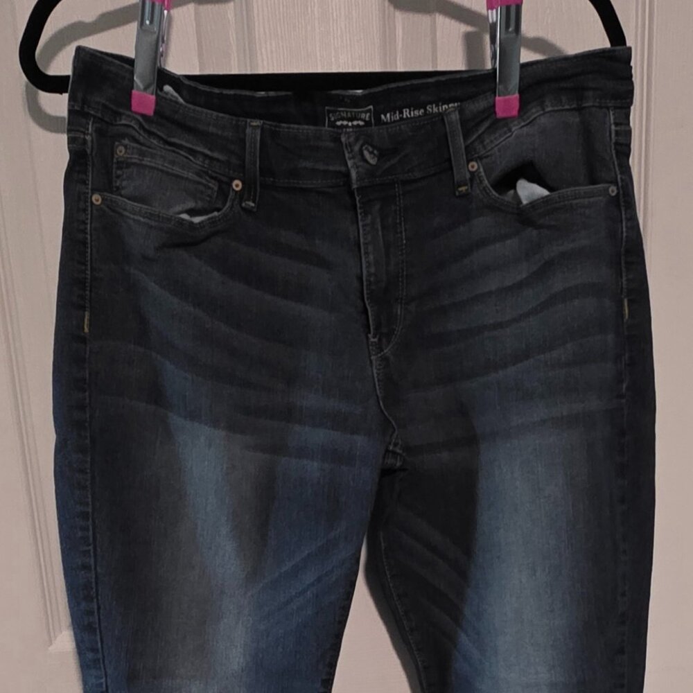 Levi’s Signature Gold Jeans Size 14S W32 L30 Women's Mid Rise Skinny Blue Denim